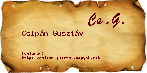 Csipán Gusztáv névjegykártya